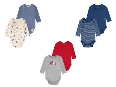 lupilu® Body's voor babyjongens, set van 2, van bio-katoen