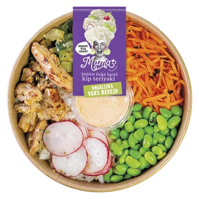 Mama's Maaltijden Poké bowl kip teriyaki Schaal 420 g