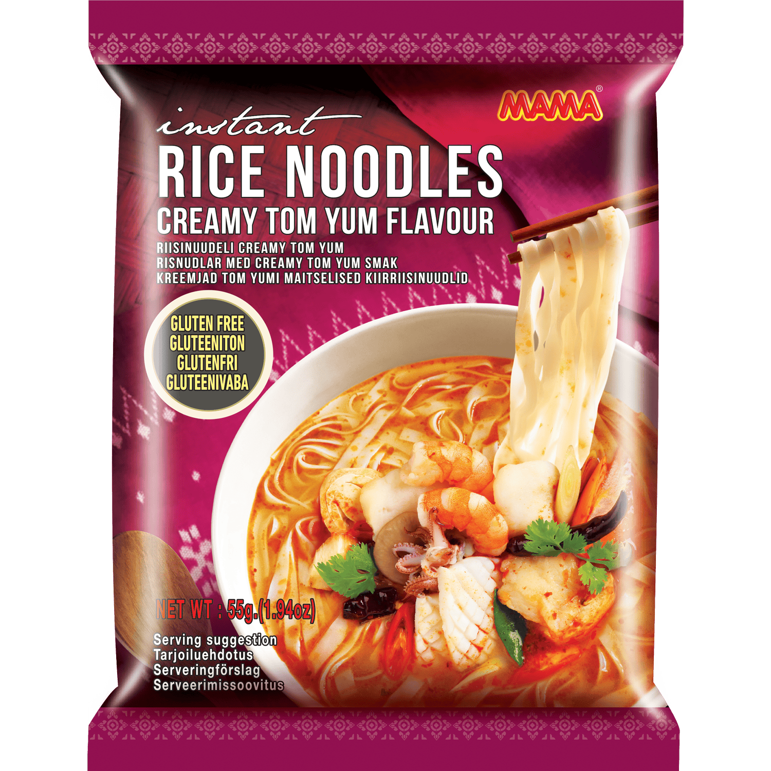 Mama Instant Rijst Noedels Romig Tom Yum Zak 55 g