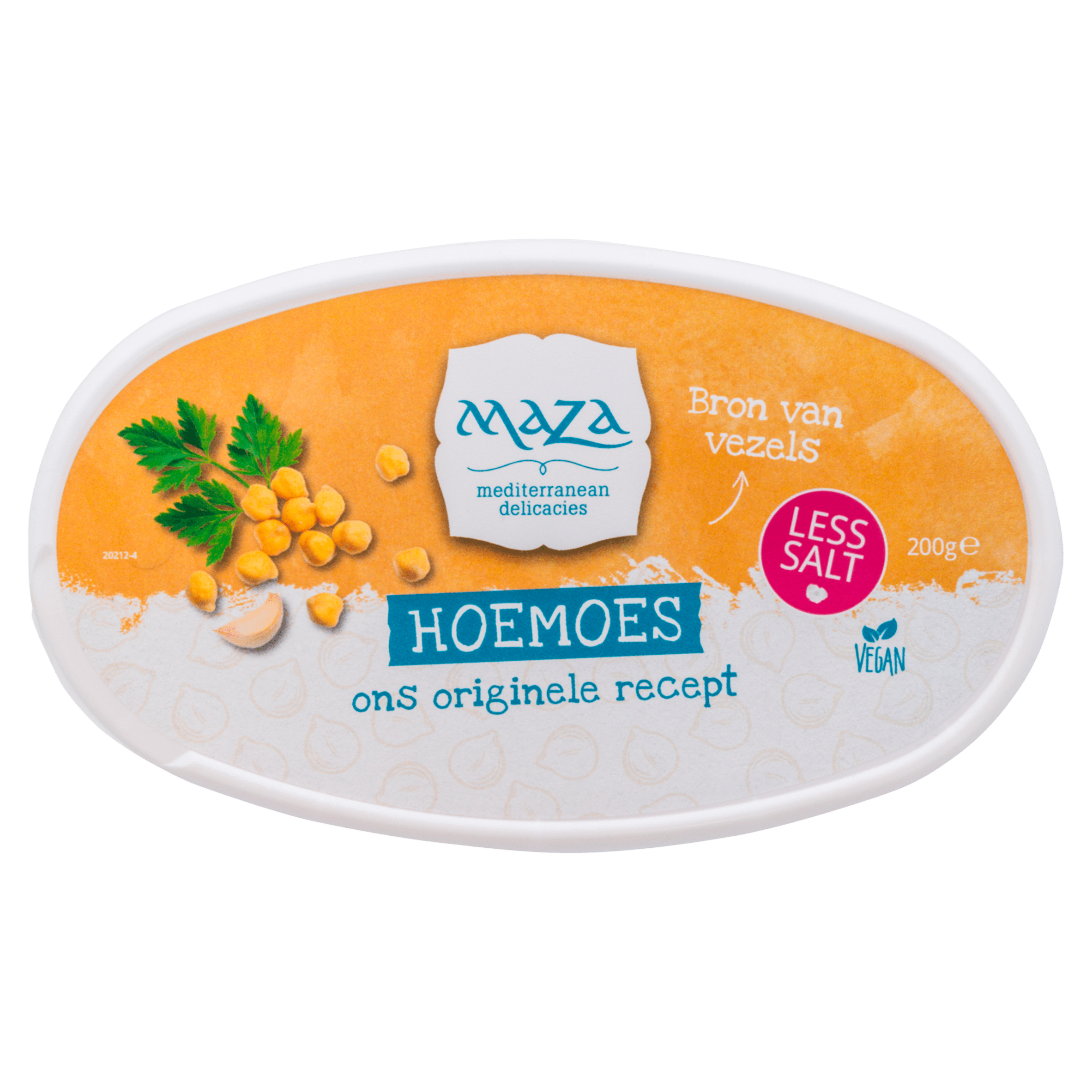 Maza Hoemoes minder zout Tray 200 g