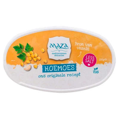 Maza Hoemoes minder zout Tray 200 g
