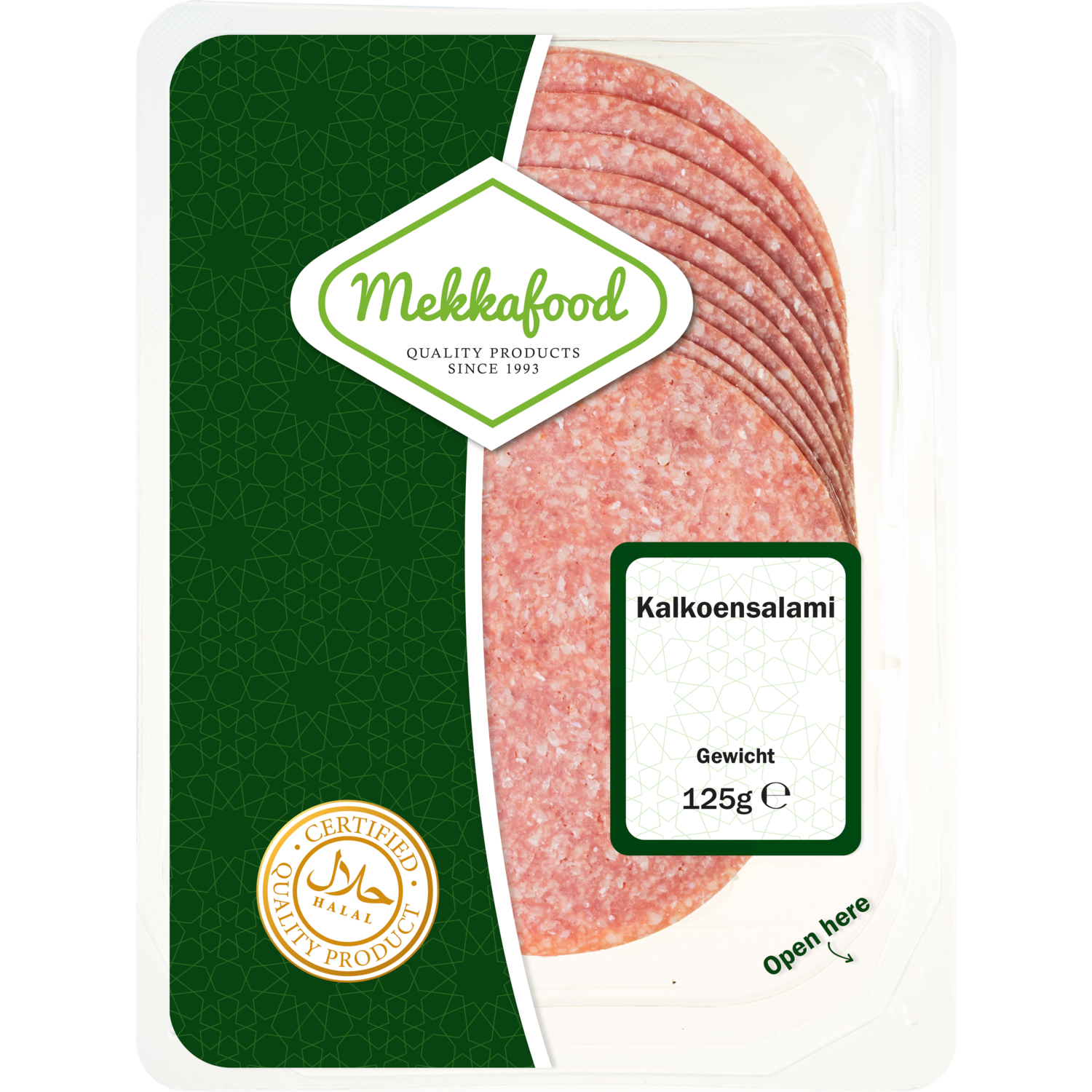Mekkafood Kalkoensalami Tray 125 g