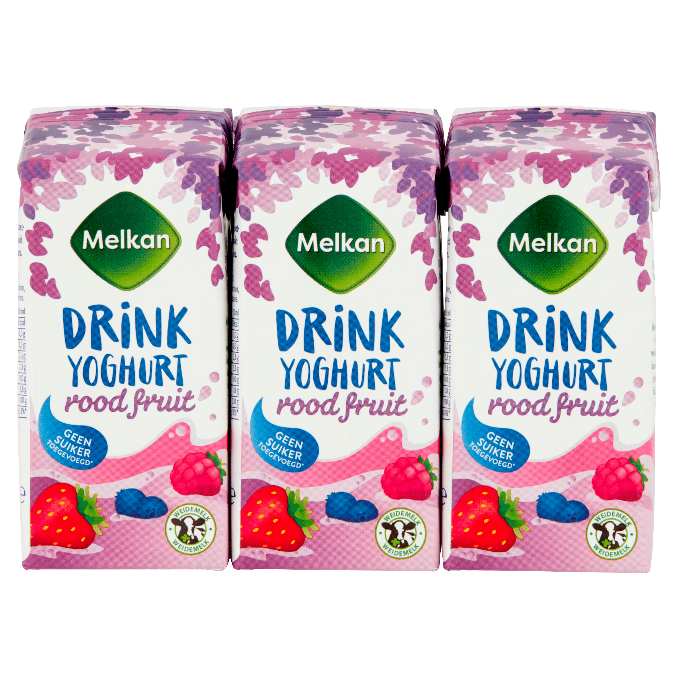 Melkan Drinkyoghurt rode vruchten mini 6-pack