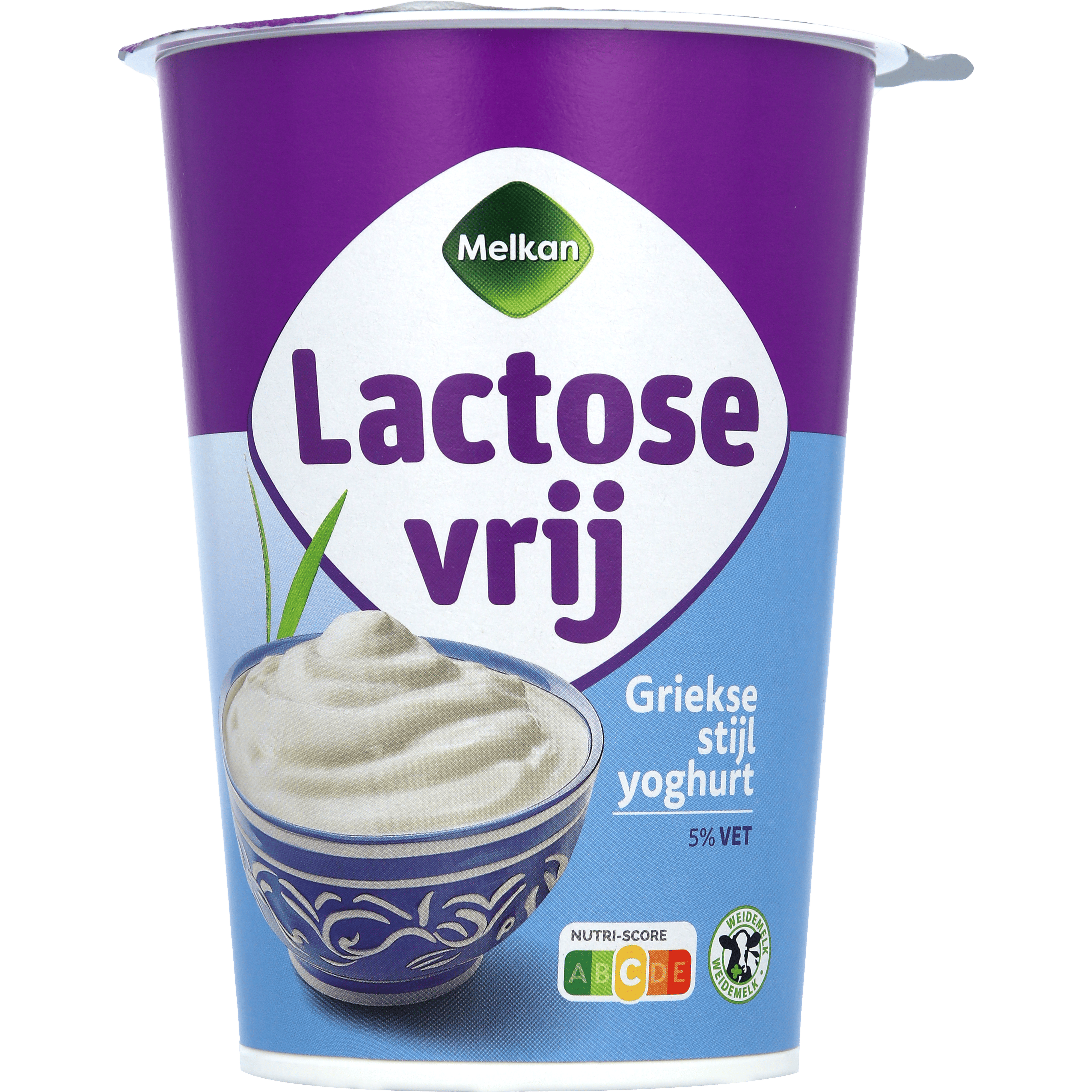 Melkan Griekse yoghurt 5% lactose vrij Kuipje 500 g
