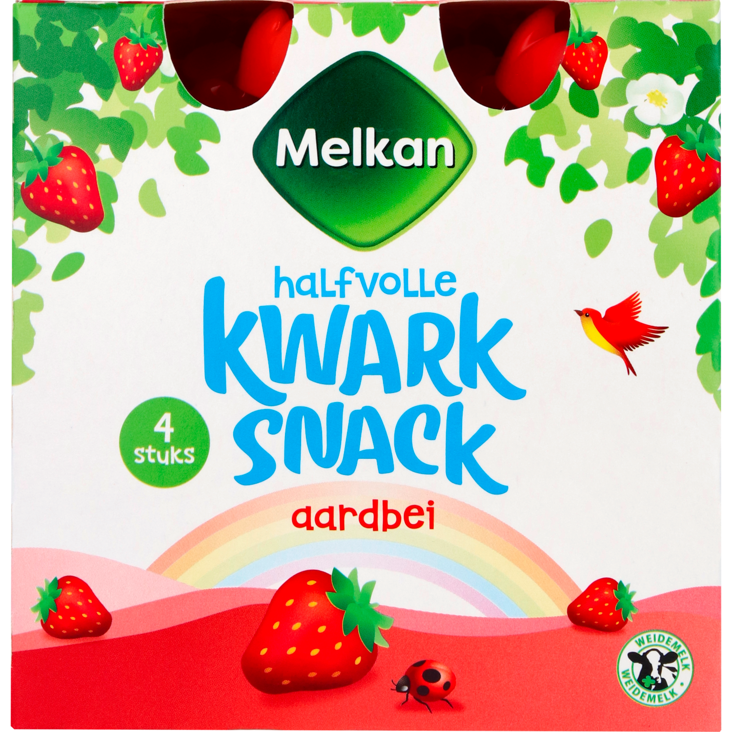 Melkan Halfvolle kwark snack aardbei 4 st.