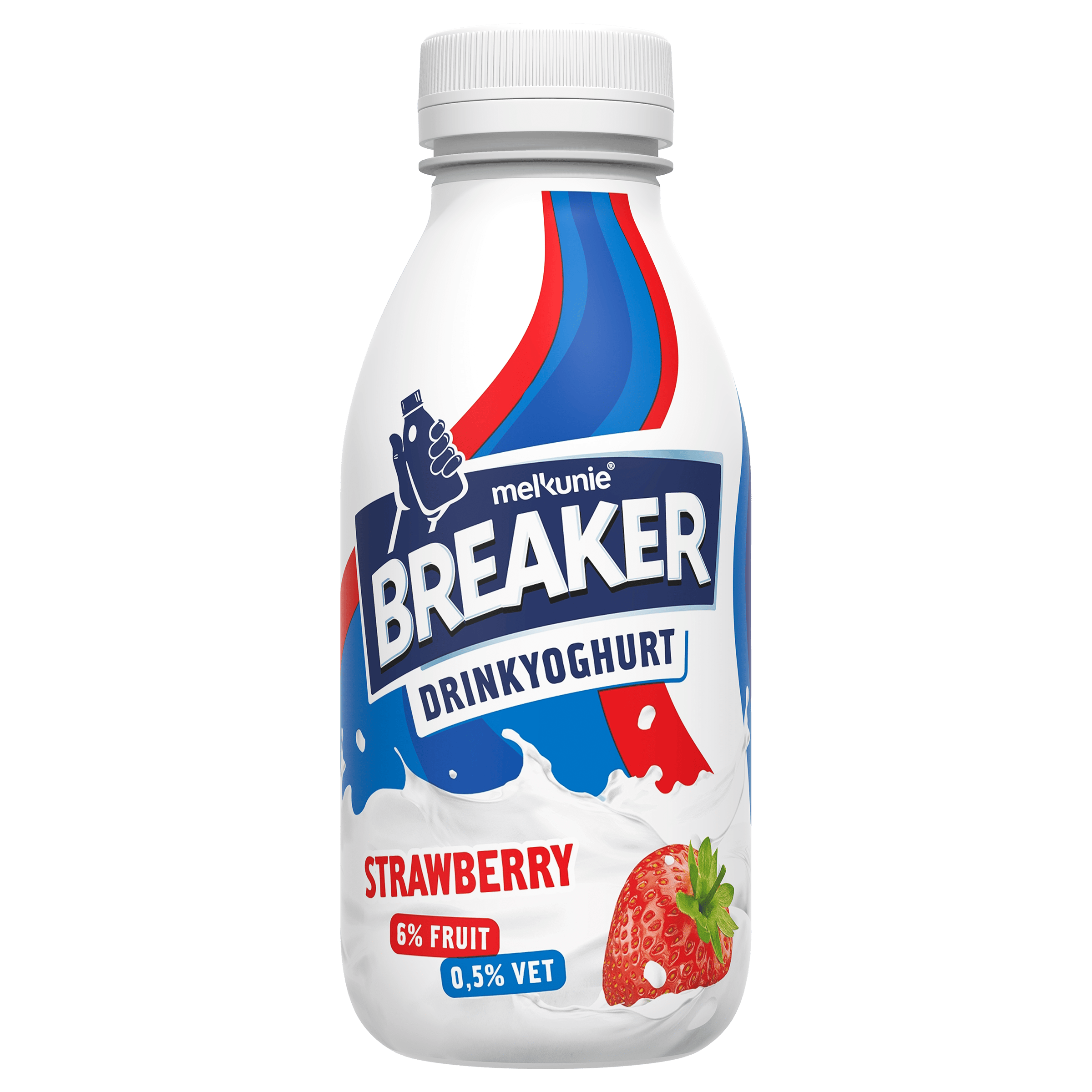 Melkunie Breaker Drinkyoghurt Aardbei 0,5% Vet 350 ml
