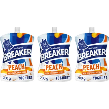 Melkunie Breaker Originals Peach Yoghurt with Sunflower Seeds 3x 200 g