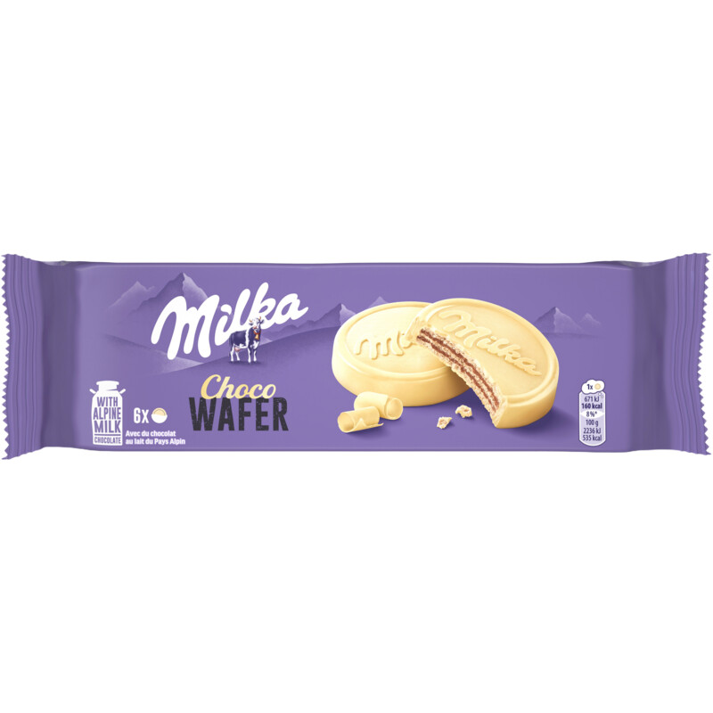 Milka Choco wafels met witte chocolade