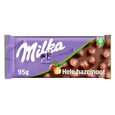 Milka Chocoladereep Hele Noot Wikkel 95 g