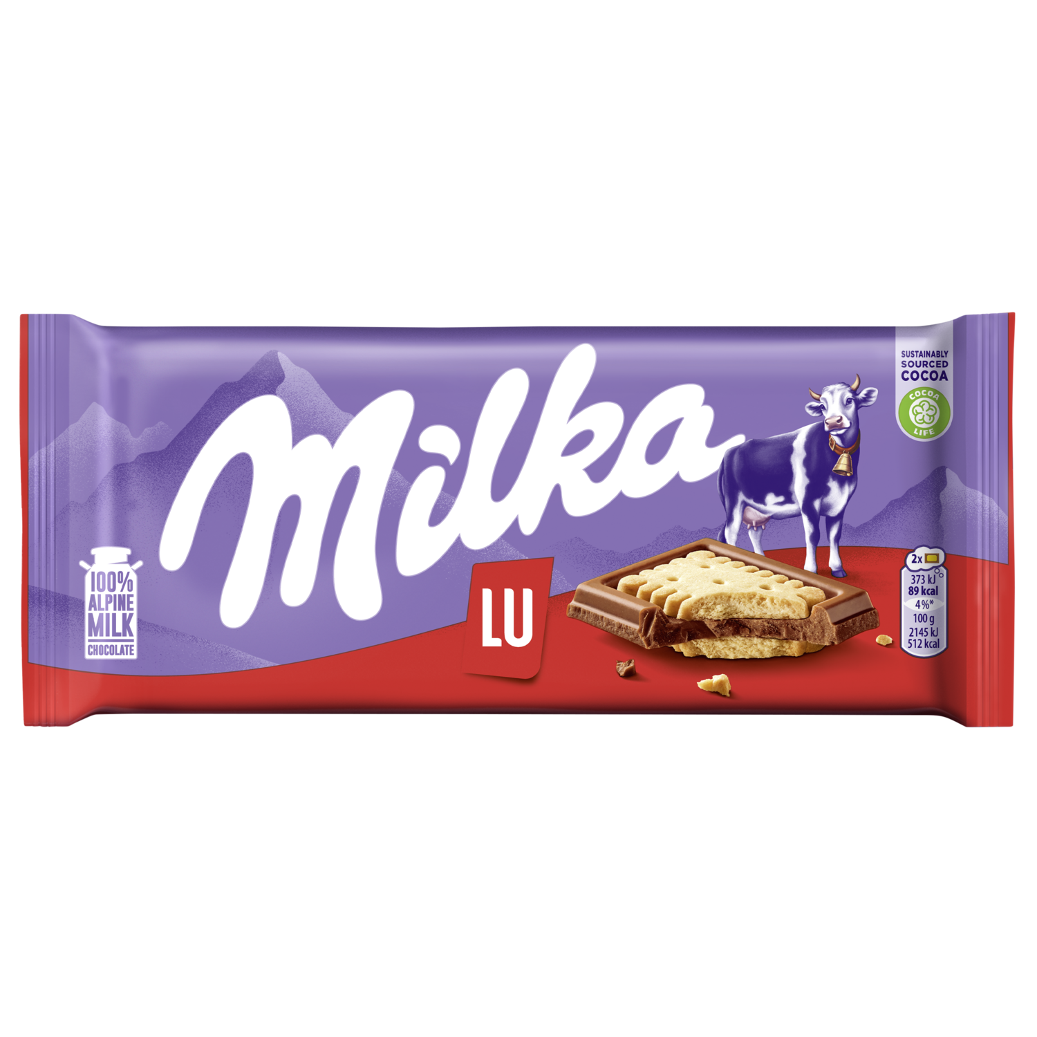 Milka Chocolade biscuit tablet lu