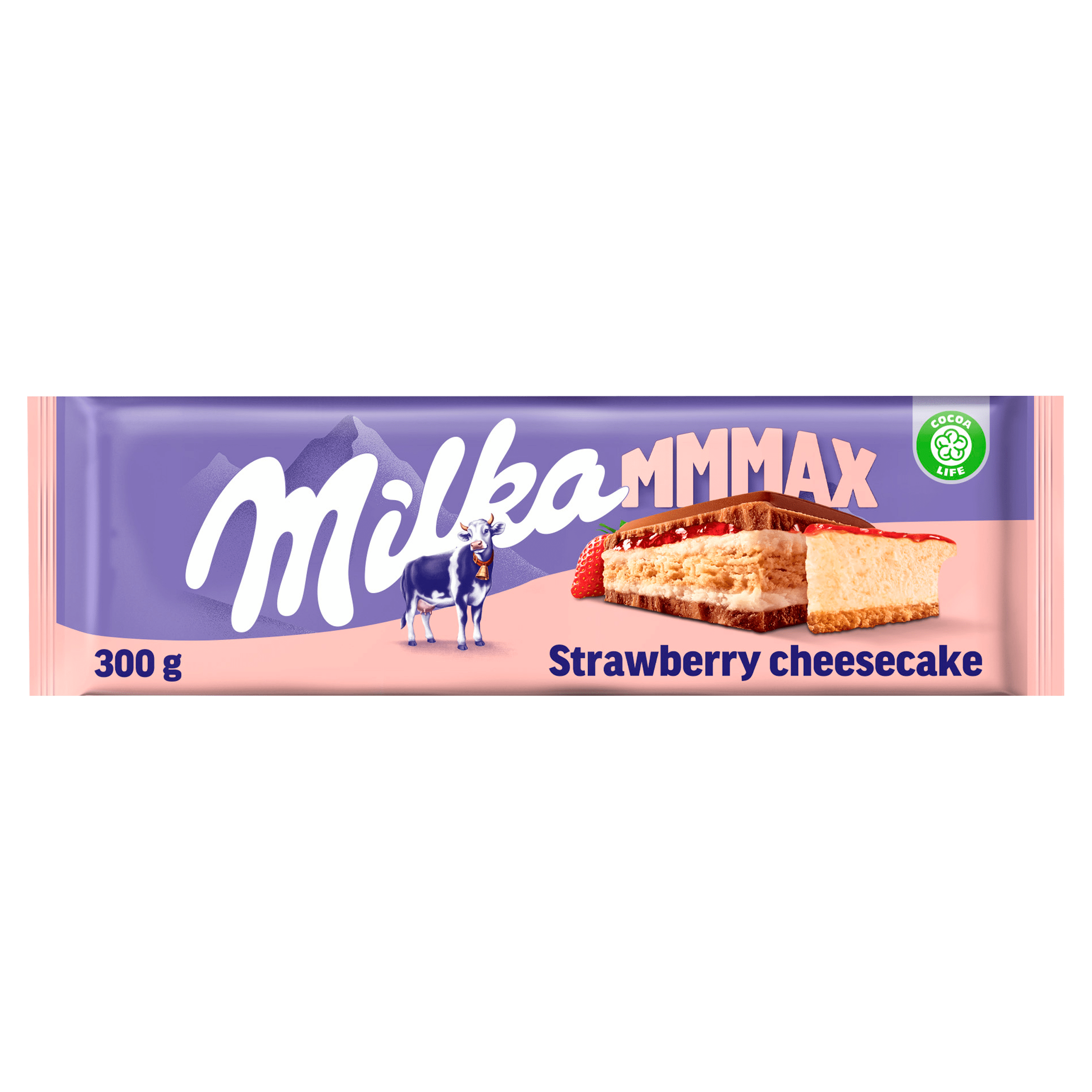 Milka Mmmax chocoladereep cheesecake Wikkel 300 g