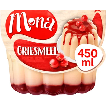 Mona Pudding Griesmeel met Saus