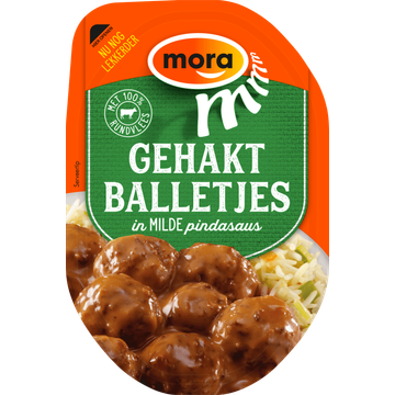 Mora Gehaktballetjes in Milde Pindasaus Bakje 160 g