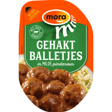 Mora Gehaktballetjes in Milde Pindasaus Bakje 160 g