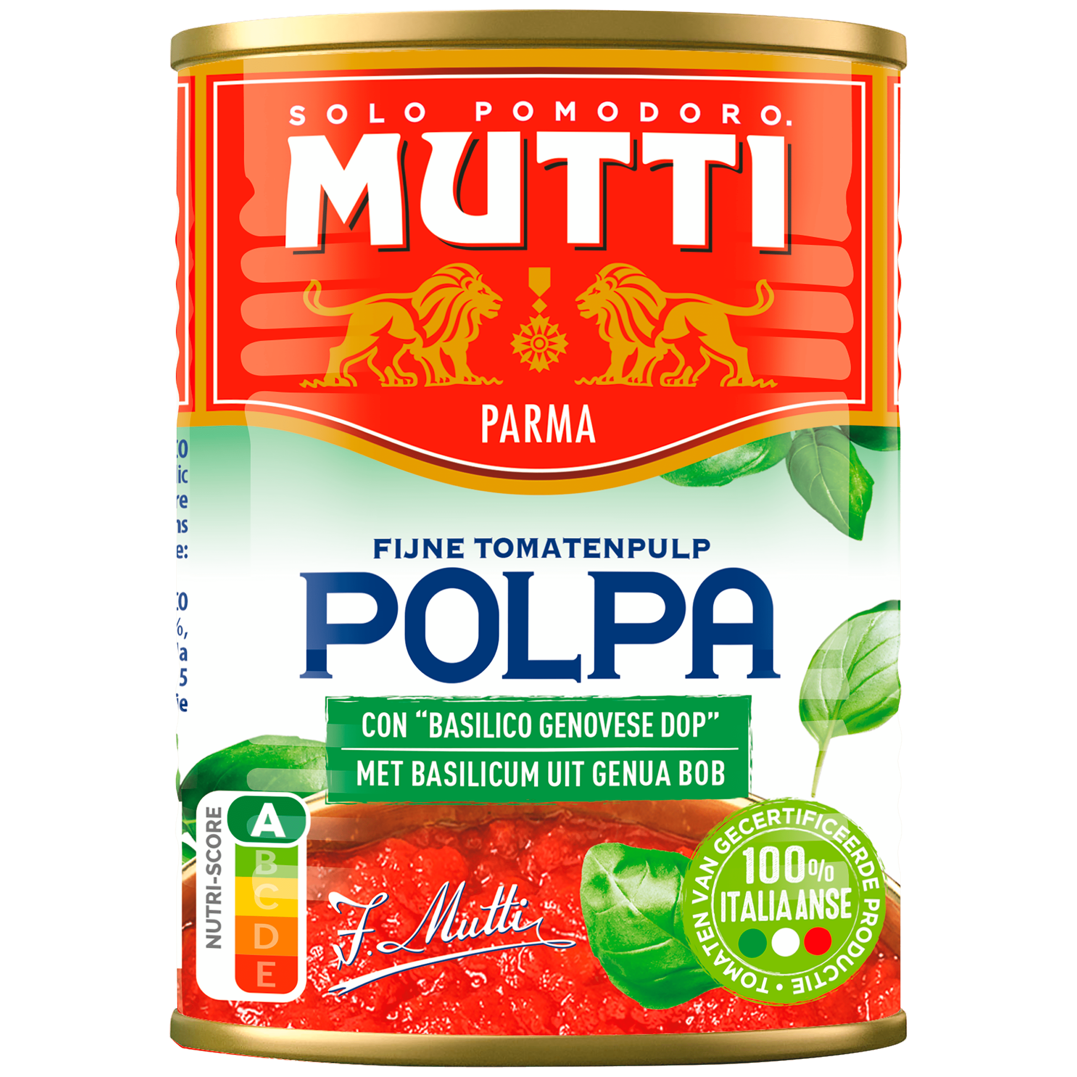 Mutti Polpa Basilicum Blik 400 g