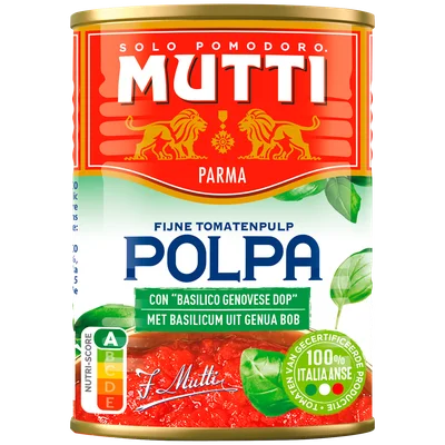 Mutti Polpa Basilicum Blik 400 g