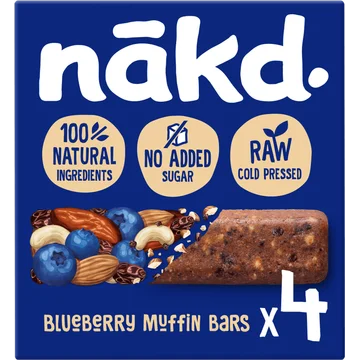 Nakd. Raw Fruitreep met noten Blueberry Muffin 4 x 35 g
