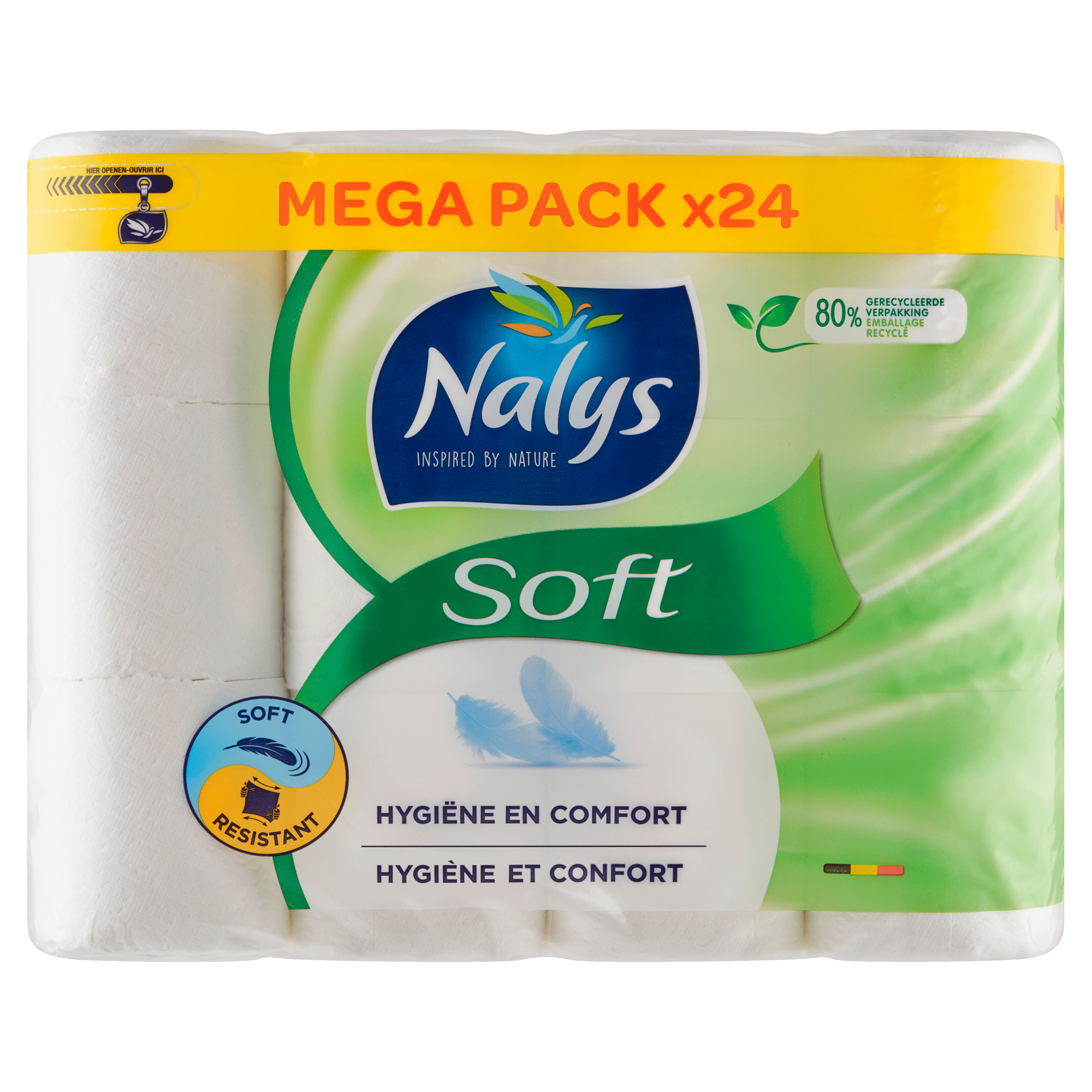 NALYS Soft hybride toiletpapier 24 rol Zak 24 st