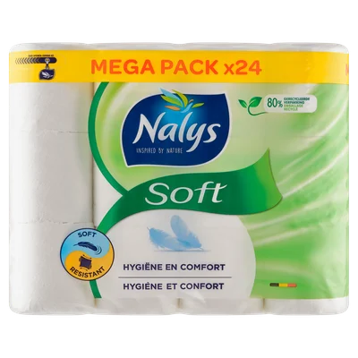NALYS Soft hybride toiletpapier 24 rol Zak 24 st