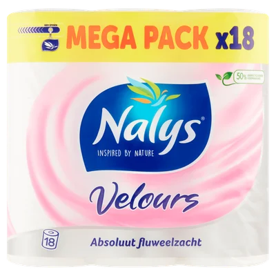NALYS Toiletpapier 3 laags velours Zak 18 st