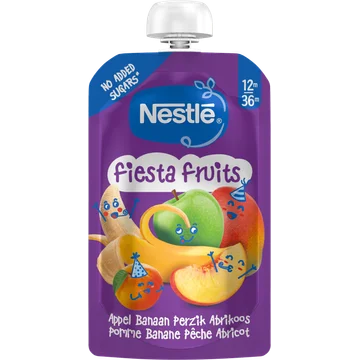 Nestlé Fiesta Fruits Appel Banaan Perzik Abrikoos 12m-36m 110 g