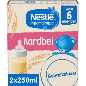 Nestlé PyjamaPapje® Aardbei 6+ maanden baby pap 2 x 250 ml