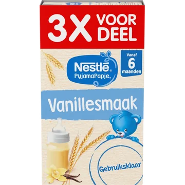 Nestlé PyjamaPapje® Vanillesmaak 6+ maanden baby pap 3 x 250 ml