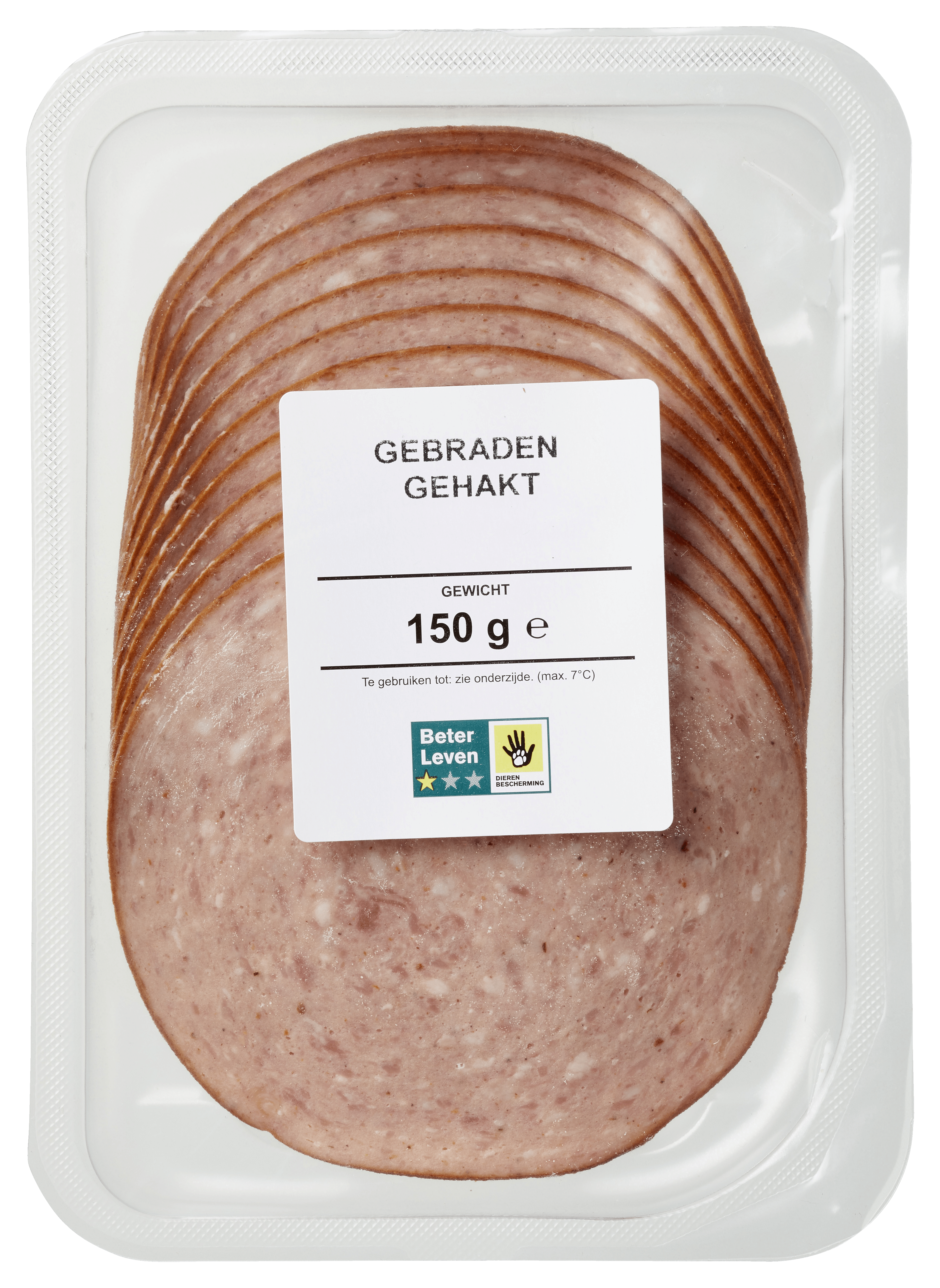 Neutraal Gebraden gehakt BLK Tray 150 g