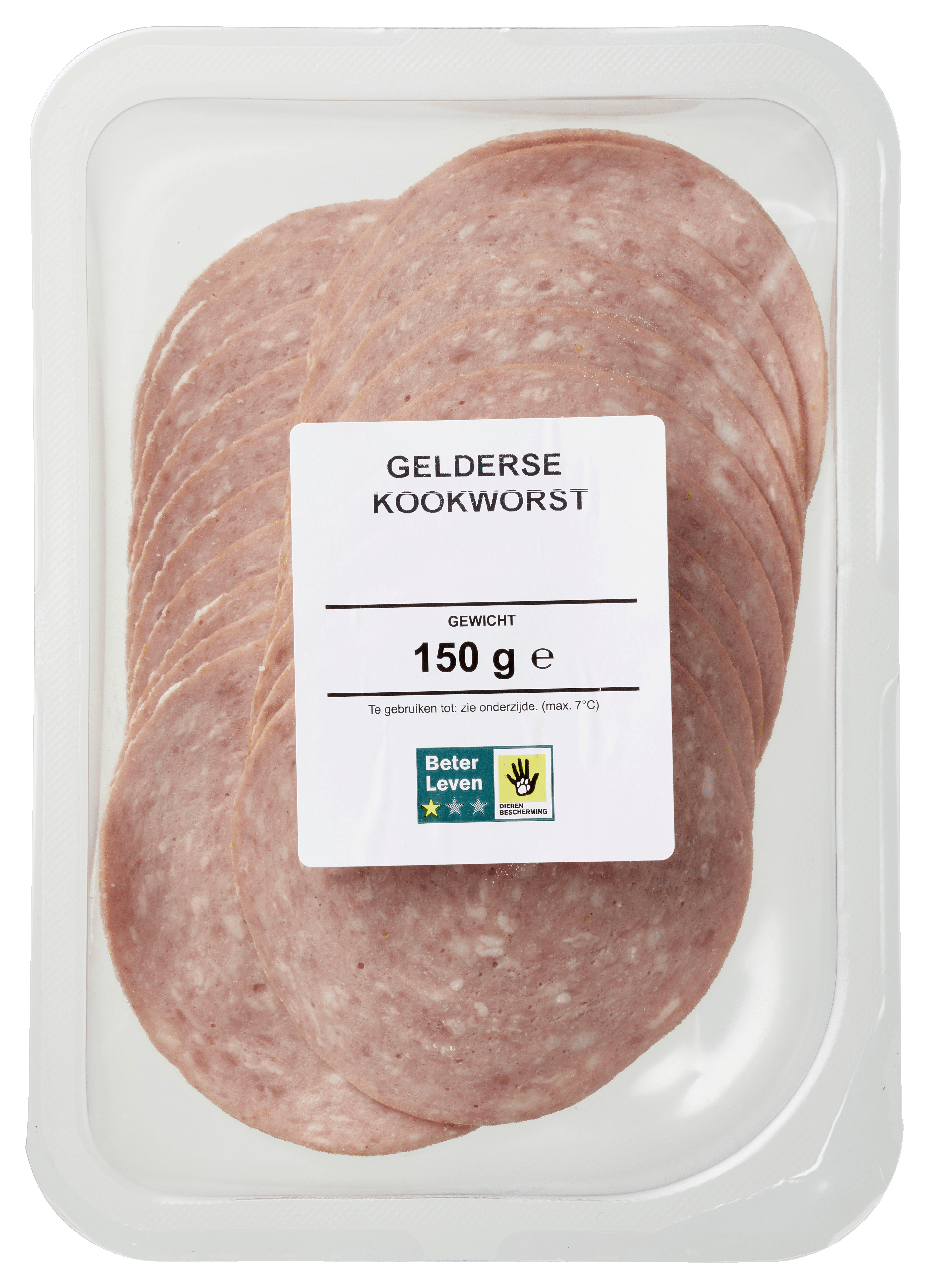 Neutraal Gelderse kookworst BLK Tray 150 g