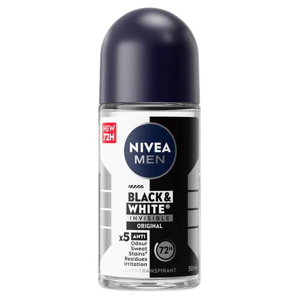 Nivea For Men Deo roller invisible black&amp;white Fles 50 ml