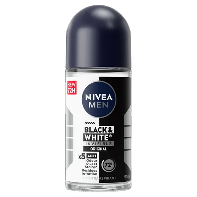 Nivea For Men Deo roller invisible black&amp;white Fles 50 ml