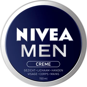 NIVEA MEN Crème Blik - 150ml - Voor gezicht, lichaam en handen - Lichte Formule - Met vitamine E - Trekt Snel In