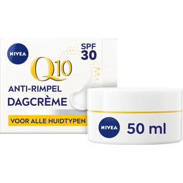 NIVEA Q10 POWER Anti-Rimpel Dagcrème - Alle huidtypen - SPF 30 - Met huididentiek Q10 en creatine - Verstevigt en beschermt - 50 ml