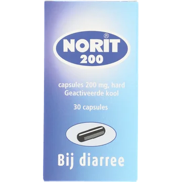Norit Capsules diarreeremmers 200 mg, 30 stuks