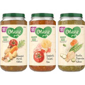 Olvarit Maaltijdpotjes 18+ Maanden 3 x 250g