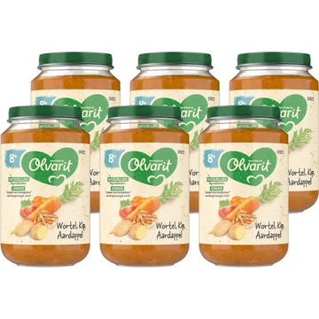 Olvarit 8+ Maanden Wortel Kip Aardappel 6 x 200g