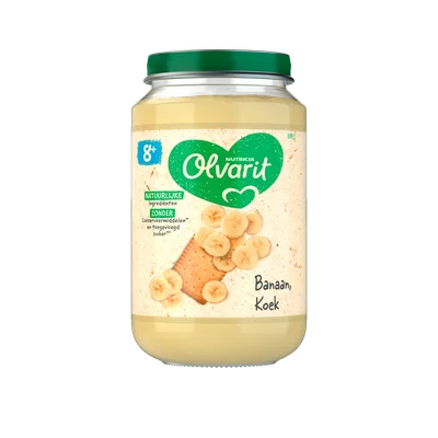 Olvarit 8+mnd Banaan Koek Pot 200 g