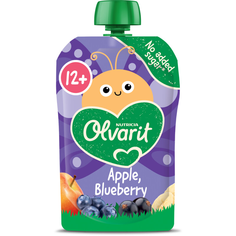 Olvarit Knijpfruit apple, blueberry 12m+