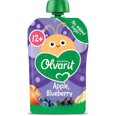 Olvarit Knijpfruit apple, blueberry 12m+