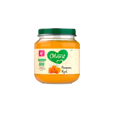 Olvarit 4+mnd Pompoen Rijst Pot 125 g