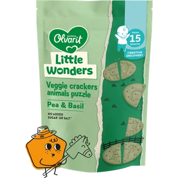 Olvarit Little Wonders Erwten & Basilicum Puzzle Crackers 105g