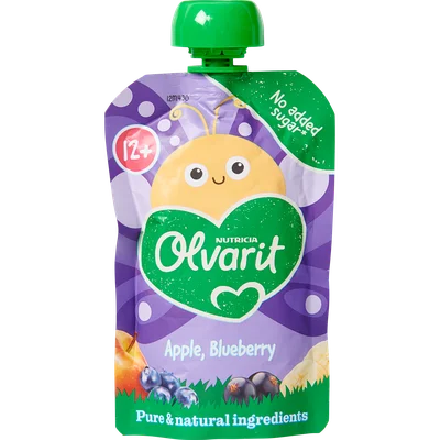 Olvarit 6+ Maanden Knijpfruit Spinazie, Kiwi, Appel 100 g