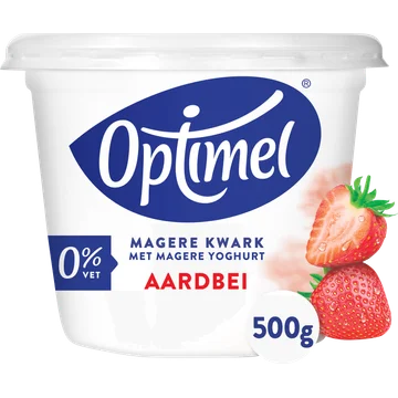 Optimel Magere Kwark met Magere Yoghurt Aardbei 0% Vet 500g