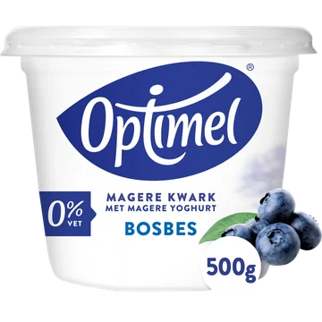 Optimel Magere Kwark met Magere Yoghurt Bosbes 0% Vet 500g