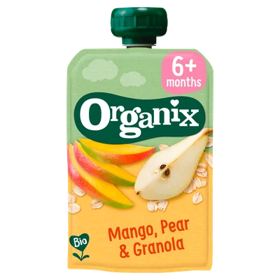 Organix Knijpfruit Mango, peer & granola 6x 6mnd