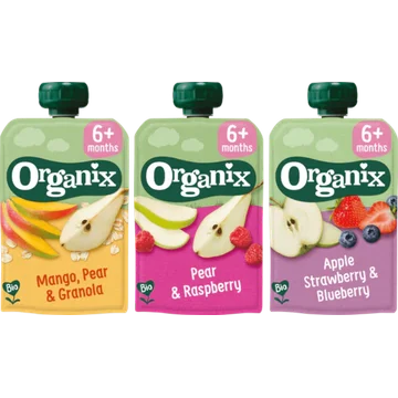 Organix Knijpfruit 6+ Maanden 3 Stuks x 100g