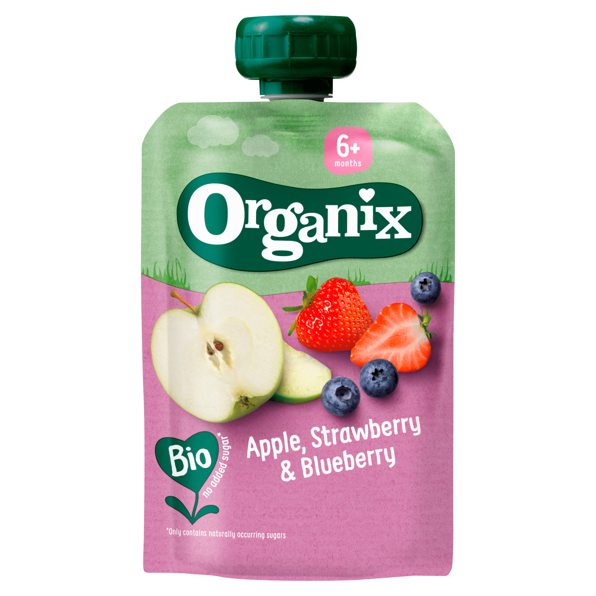Organix Knijpfruit Appel, Aardbei & Bosbes 6x 6+m