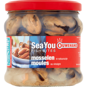 Ouwehand Sea You Fish Bites Mosselen in Natuurazijn 355 g