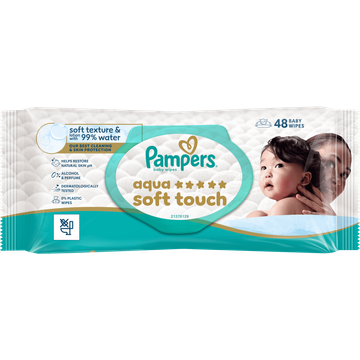 Pampers Aqua Soft Touch Babydoekjes, 48 Doekjes