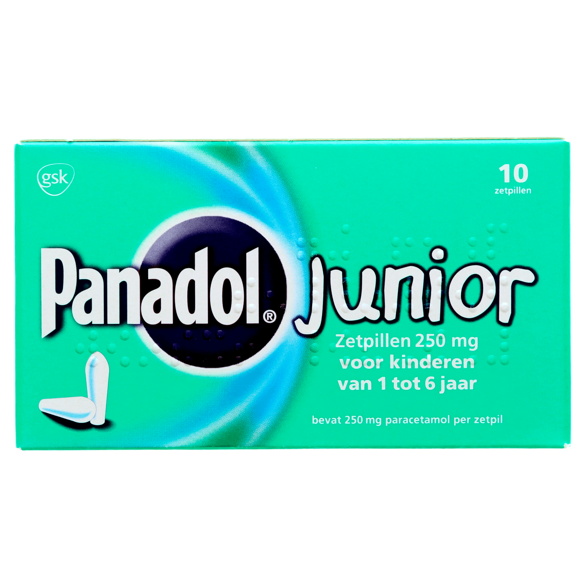 Panadol Junior zetpil 250mg Doos 10 st